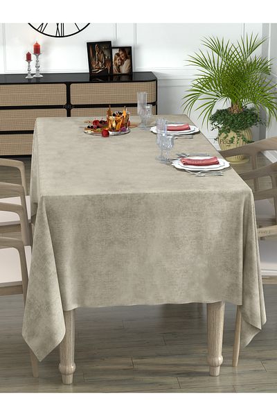 Perle Daily Series Velvet Textured Linen Color Tablecloth