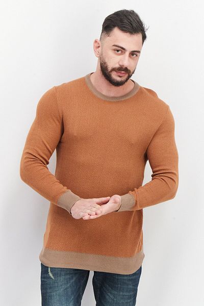 Club Room Men Crew Neck Long Sleeve Knitted Sweaters, Beige