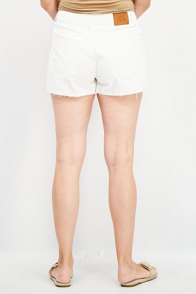 Don't Call Me Jennyfer Women Mom Fit Solid Denim Shorts, White