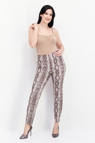 Guess Women Regular Fit Animal Print Pants, Brown