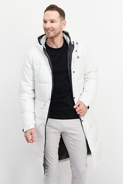 adidas Men Sportswear Fit Stay Warm Hooded Down Jacket, White