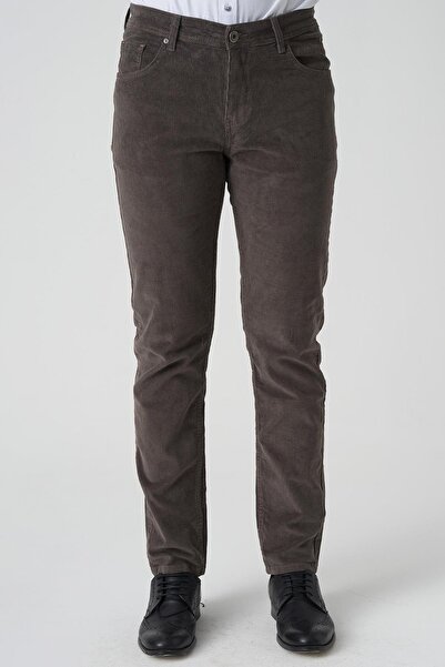 White Stone Braga P1040 Slim Fit Pamuklu Kadife Pantolon Haki