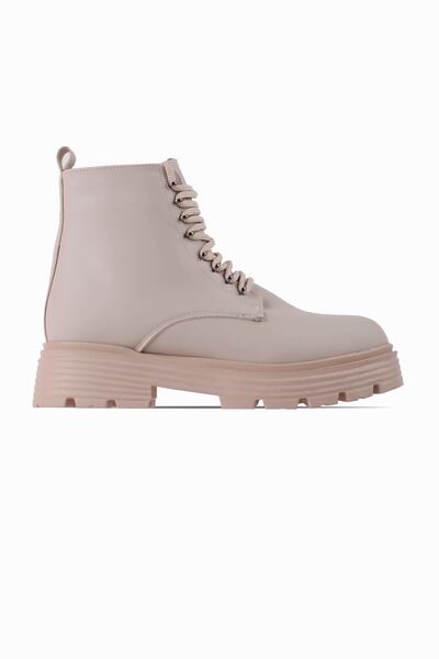 Lal Shoes & Bags Berney Жіночі черевики з шнурівкою та деталями - кремові