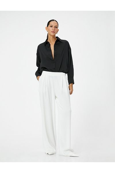 Koton Satin Shirt Long Sleeve Buttoned Standard Cut