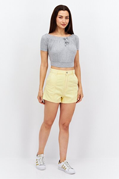 Levi's Women Plain Denim Shorts, Yellow