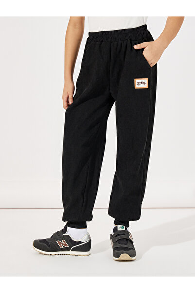 Styli بنطال رياضي من قماش مخملي بتصميم باتش