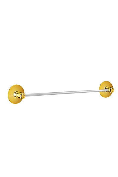 Lucena Gold Chrome Adhesive Double Bathroom Accessory Set - Long Towel Holder - Toilet Paper Holder