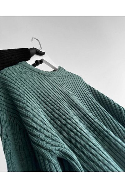 MFU collection Овързайз рипсен плетен пуловер