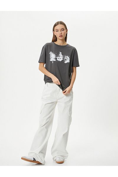 Koton Printed T-Shirt Short Sleeve Crew Neck Cotton