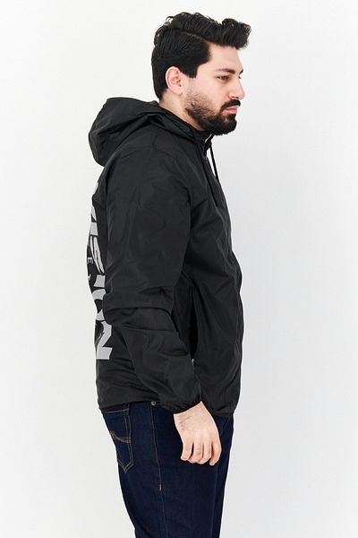 Vision Men Brand Long Hooded Jacket, Black