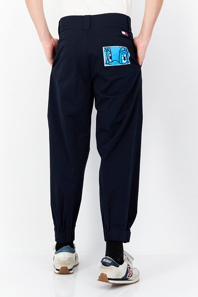 Tommy Hilfiger x Disney Men Regular Fit Patch Straight Pants, Navy Blue