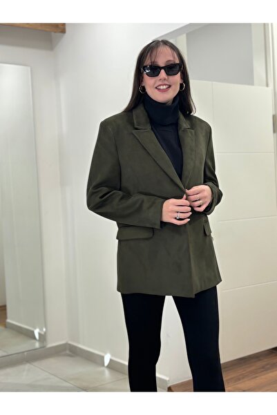 AYHAN KADIN SCUBA SÜET TEK DÜĞMELİ  BLEAZER CEKET