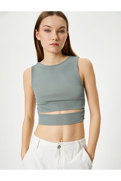 Koton Window Detailed Short Athlete Slim Fit Crew Neck