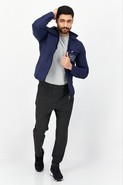 Replay Men Brand Logo Windbreaker Jacket, Navy Blue