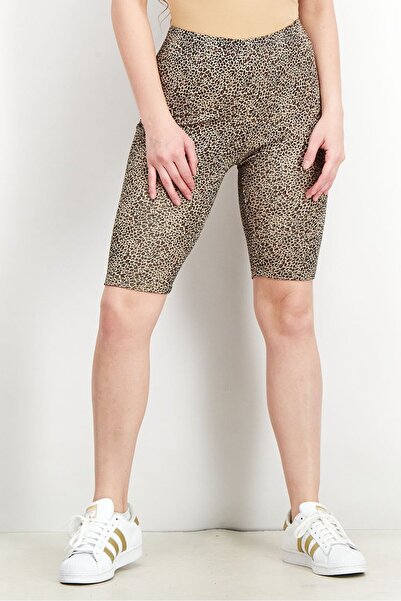 ASOS شورت ضيق بطبعات حيوانية للنساء، لون بني