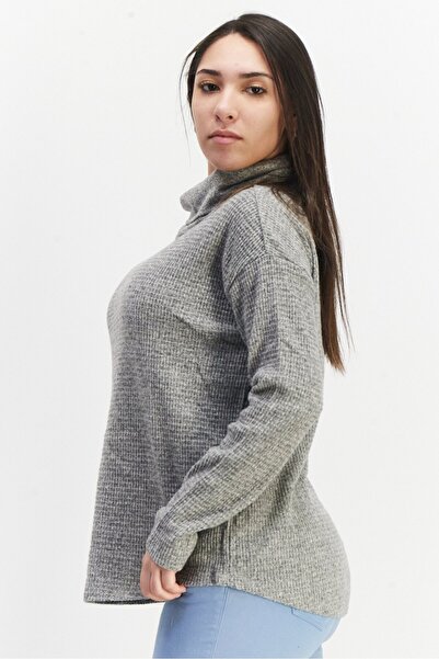 Esprit Women Turtle Neck Textured Sweater, Grey