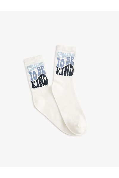 Koton Slogan Patterned Socks