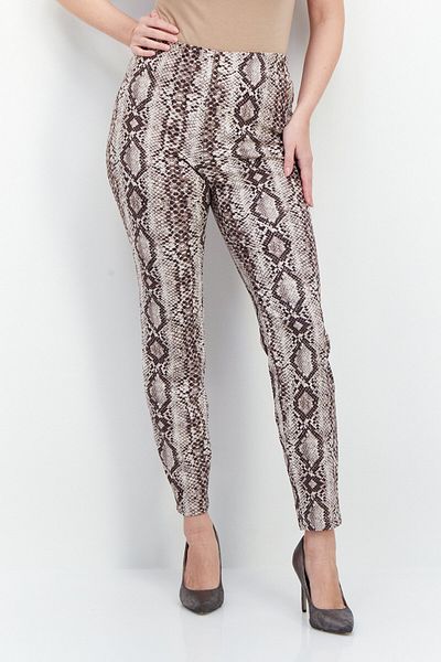 Guess Women Regular Fit Animal Print Pants, Brown