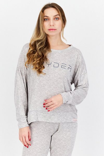 Spyder Women 2 Piece Heather Long Sleeve Top And Pajamas, Grey