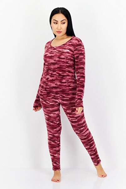 Avalanche Women 2Pcs Camouflage Pajama Set, Berry Combo