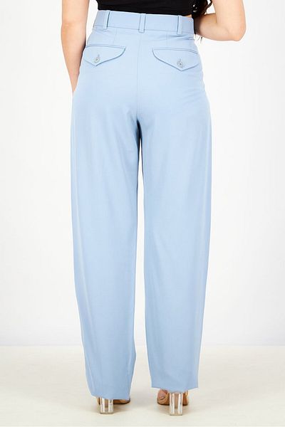 Stella McCartney Women Regular Fit Plain Trouser Pants, Light Blue