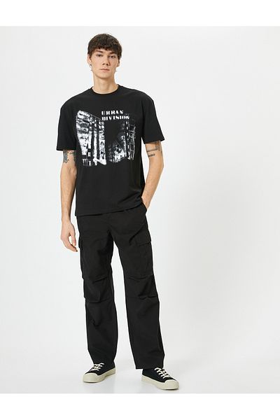 Koton Cargo Parachute Trousers with Tie Waist and Pocket Detail
