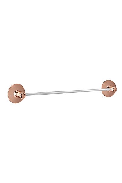 Lucena Rose Chrome Adhesive Double Bathroom Accessory Set - Long Towel Holder - Toilet Paper Holder