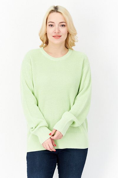 TAIFUN Women Crew Neck Knitted Sweater, Green