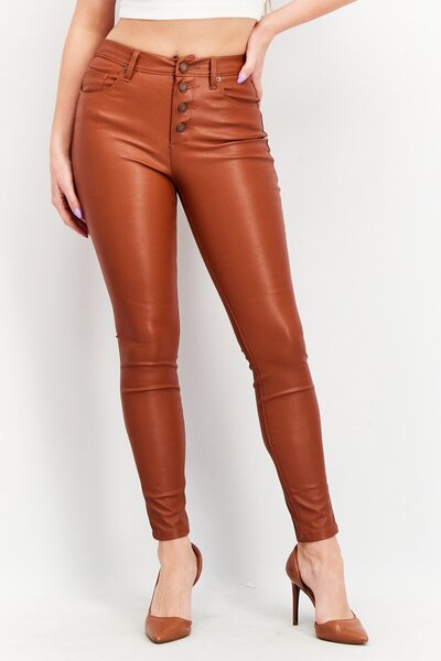 Blank NYC Women Regular Fit Solid Pants, Brown