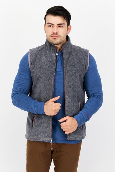 True Grit Men Houndstooth Pattern Vest Jacket, Grey