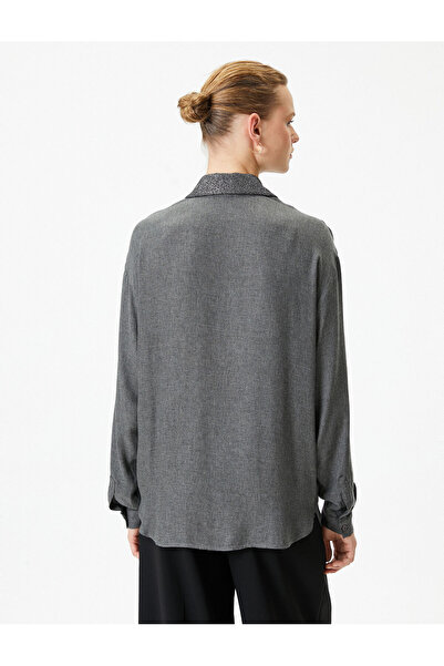 Koton Uzun Kollu Gömlek Yaka Detaylı Düğmeli Regular Fit