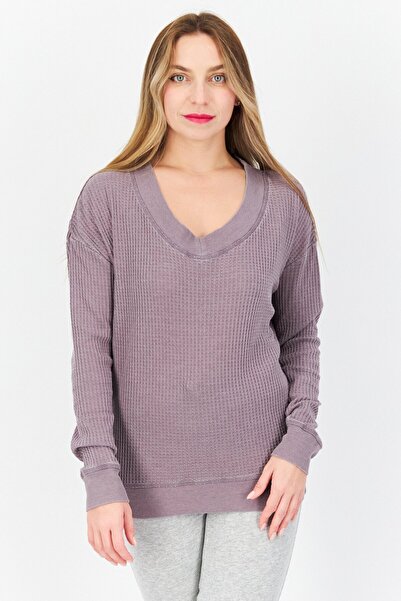 Marc New York Women Crew Neck Knitted Long Sleeves Sweater, Mauve