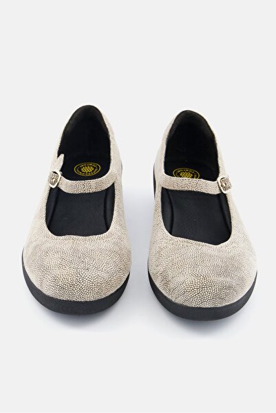 Fitflop Women F-Pop Mary Jane Adjustable Buckle Flat Shoes, Beige