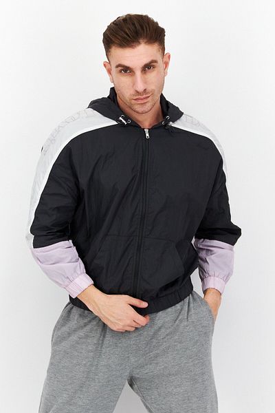 Levi's Men Hooded Neck Long Sleeves Windbreaker Jacket, Black
