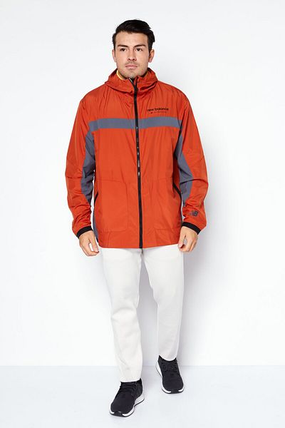 New Balance Men Sportswear Fit Hooded Long Sleeve Training Jacket, Rust