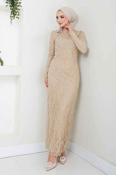 ModaMerve Vision Stone Detailed Evening Dress 5634End900-M