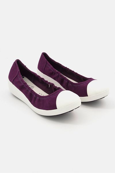 Fitflop Women Slip On Ballerina Flat Shoes, Purple