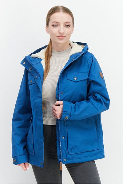 Trespass Women Hooded Long Sleeves Solid Windbreaker Jacket, Blue