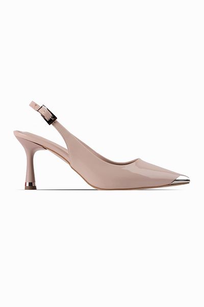 Lal Shoes & Bags Pantofi cu toc Brun cu detaliu din metal pentru femei Nathan-r.nude