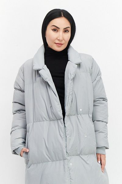 French Connection Women Quilted Parka Jacket, Grey