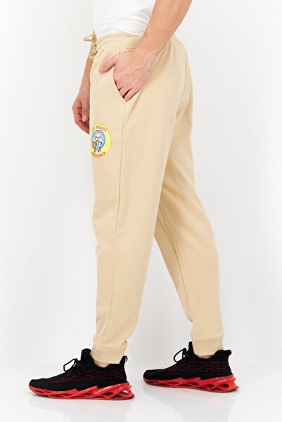 Breaking Bad Men Drawstring Graphic Print Sweatpants, Beige