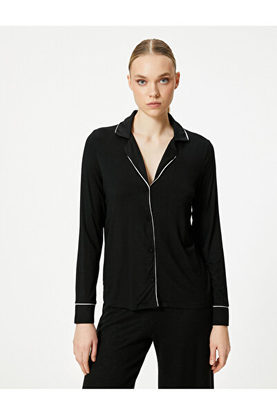 Koton Піжамний топ на ґудзиках Сорочка Комір з довгим рукавом