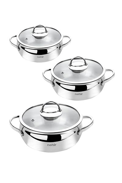 Nehir River Silver Steel 6 Pieces Mini Stove Set