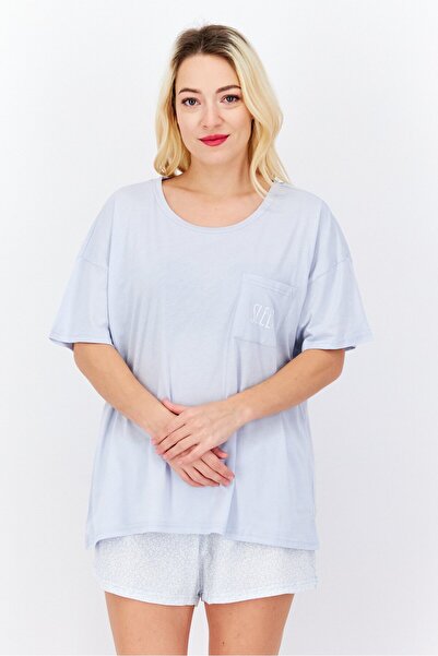 Rae dunn Women 2 Piece Printed Top And Pajama, Light Sage