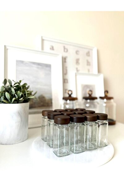 MİEN طقم أطباق توابل بغطاء أكاسيا مكون من 12 قطعة (16 ملصقًا)