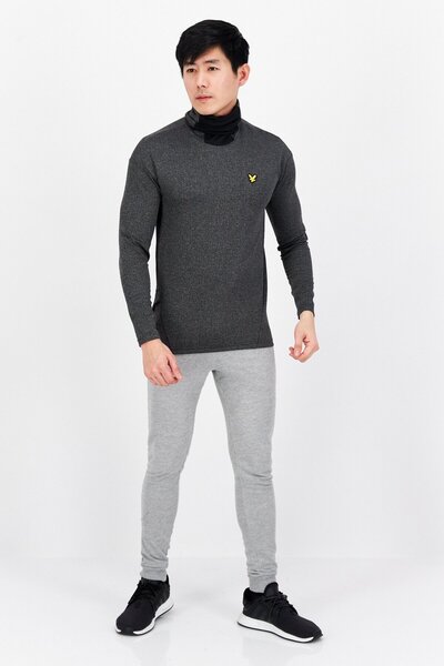 Lyle & Scott Men High Neck Brand Logo Sweaters, Grey