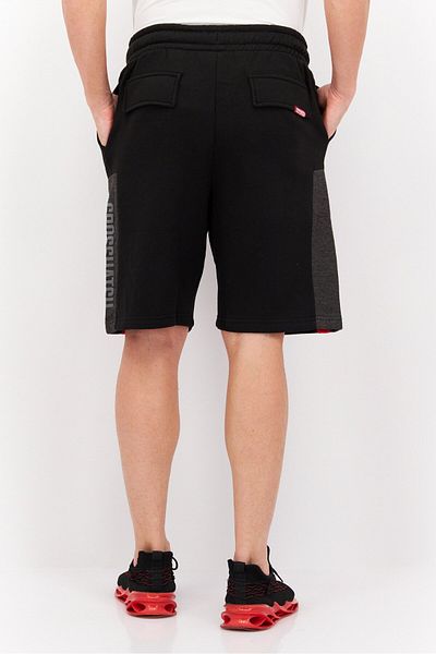 Crosshatch Men Drawstring Brand Logo Basic Short, Black