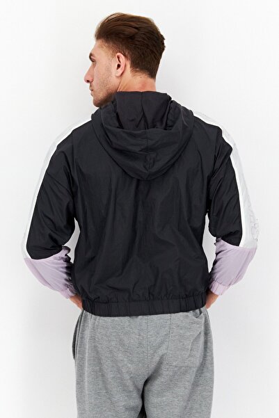 Levi's Men Hooded Neck Long Sleeves Windbreaker Jacket, Black