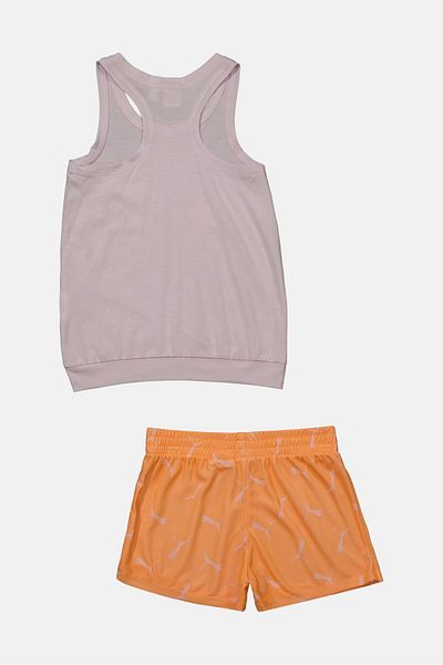Puma Kids Girl 2 Pieces Tank Top And Mesh Short Set, Purple