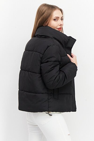French Connection Women Solid Puffer Jacket, Black